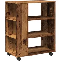 vidaXL Rolkast 60x35x75 cm bewerkt hout oud houtkleurig