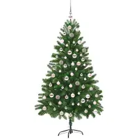 vidaXL Kerstboom met 300 LED met standaard Groen 210 cm PE