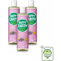 Happy Earth 3 x – Douchegel – 100% Natuurlijk Lavender Ylang – 300 ml - Grootverpakking - Vaatwasstrips - Douche Gel - Natuurlijke Douche - Lavendel Douche - Ylang-ylang Douche - Vegan Douche