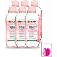 Garnier 6 x - SkinActive - Micellair Reinigingswater - Rozenwater - Stralende Huid - 400 ml - Bulkverpakking - Micellair reinigingswater - Douchemop - Rozenwater