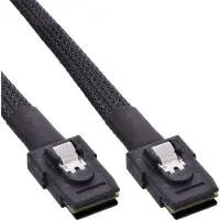 Intos SAS kabel intern, Mini SAS SFF-8087/Mini-SAS SFF-8087, met zijband, 0,5m