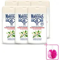 Le Petit Marseillais 6 x - Douchecrème - Oranjebloesem - Hydraterend - 250ml - Bulkverpakking - Douchecrème - Douchemop - Hydraterende douchecrème