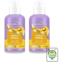 Andrélon 2 x – Leave-In Crème – Perfecte Krul – 200 ml - Grootverpakking - Vaatwasstrips - Krullen Verzorgen - Krullen Definiëren - Krullen Pluisvrij - Krullen Hyderaten - Kokosmelk Haar