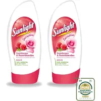 Sunlight 2 x - Douchegel - PH Neutraal - Rozen En Frambozen - 250 ml - Wasstrips - Douchegel - Zachte Reiniging - PH Neutraal - Roze Geur - Frambozen Geur