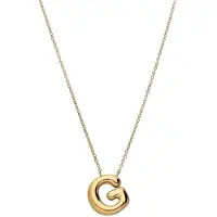 Lucardi Dames Stainless steel ketting met hanger letter voor dames - Ketting - Staal - Goudkleurig - 50 cm