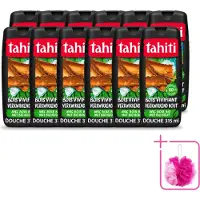 Tahiti 12 x – Douchegel – Tropenhout Vegan - 315 ml - Bulkverpakking - Douchegel tropisch hout - Douchemop - Vegan douchegel