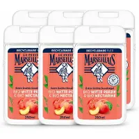 Le Petit Marseillais 6 x – Douchegel – Bio Perzik & Nectarine – Verfrissend – 250 ml - Voordeelverpakking - 6 stuks