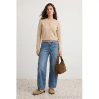 Trendyol TRENDYOLMİLLA Dames Beige Effen Lang Regular fit Vesten