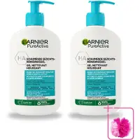 Garnier 2 x - Pure Active - Gezichtsreiniger - Hydraterend - 250 ml - Bulkverpakking - Gezichtsreiniger - Douchemop - Hydraat