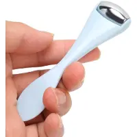 Famanu – Mini oogmassager met koelroller van voor huidverzorging, ideaal voor rimpelvermindering en oogmassage, draagbaar en compact