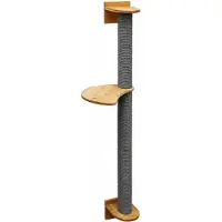 Eyepower 102 cm hoge wandkrabpaal voor katten met 1 plateau - Sisal krabpaal voor wandmontage