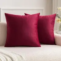 MIULEE Set van 2 fluwelen kerstkussenhoezen Decoratieve sierkussens Bankkussens Lendenkussens Kussenhoes met verborgen rits Bank Slaapkamer 20 x 20 inch 50 x 50 cm Wijnrood