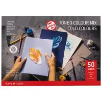 Talens gekleurd tekenpapier | 180 g | ft 21 x 29 | 7 cm | A4 | geassorteerde koude kleuren | blok van 50 vel