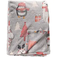 Textino - SNOWY-GLOW - plaid 140x180 cm - flannel fleece - glow in the dark - Micro Chip - grijs