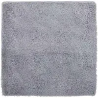 vidaXL Hoogpolig vloerkleed NAVARRA 160x160 cm polyester zilvergrijs