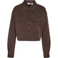 Noisy May Jas Nmdallas L/s Crop Pinstripe Shacket 27034973 Chocolate Brown/white Pins Dames Maat - S