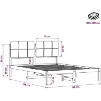 vidaXL Bedframe met gestoffeerd hoofdbord Donkerbruin en zwart