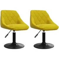 vidaXL Eetkamerstoelen draaibaar 2 st fluweel mosterdgeel
