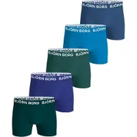Björn Borg Boxershorts - 5-pack - Blauw/Groen/Zwart - - 9-10 jaar (134-140) - Boxershorts