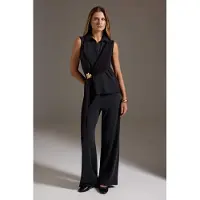 Trendyol TRENDYOLMİLLA Dames Zwart Effen Mouwloos Regular fit Blouses