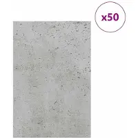 vidaXL Decor Panels 50 st Betongrijs 40 x 60 x 0,27 cm Bewerkt hout
