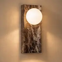 LUCANDE Wandlamp Sonto, dimbaar, bruin / roest, Woon-/ Eetkamer, Steen, Design, wandlamp