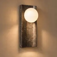 LUCANDE Wandlamp Sonto, dimbaar, alu / grijs / zink, Woon-/ Eetkamer, Steen, Design, wandlamp