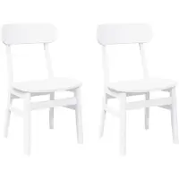 vidaXL Eetkamerstoelen 2 st massief hout rubber wit