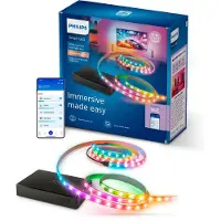 Philips HDMI 2 Sync Box 8K, geschikt voor televisies van 55" tot 65", Smart verlichtingsset, Wi-Fi/Bluetooth, Zwart, Wi-Fi 4 (802.11n), 802.11b, 802.11g, LED, Kunststof