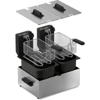 Tristar Frituurpan 2x 3 Liter - Dubbele Friteuse 3600W - Koud zone - RVS