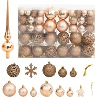 vidaXL 111-delige Kerstballenset polystyreen roségoud