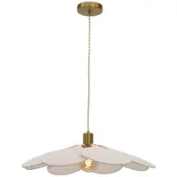 Olucia - NENA - Hanglamp - Beige / Messing - Vorm: Rond