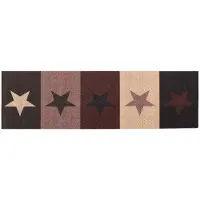vidaXL Keuken Tapijt rode sterren 300 x 60 cm 100% Polyamide Wasbaar