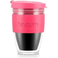 Bodum | Reisbeker met deksel / Joycup | Dubbelwandig Kunststof | 0.25L | Roze / transparant