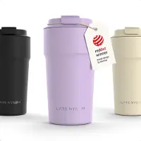 LARS NYSØM Bevægelse Thermos Coffee Mug-to-go 500ml - BPA-vrij met Isolatie - Lekvrije Roestvrijstalen Thermosbeker (Lavender Purple)