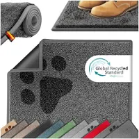 Kesser Schoonloopmat - Antislip deurmat binnen en buiten - Wasbaar - Antraciet pootjesmotief 60x90 cm