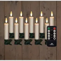 Annas collection Kaarsen LED op knijper met bewegende vlam wit 10 stuks Anna's Collection