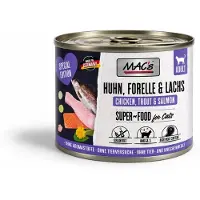 Mac'S Superfood Kattenvoer Fijnproever Natvoer Blik - Kip, Forel, Zalm 6x 200g hoog vers vleesgehalte van 99%