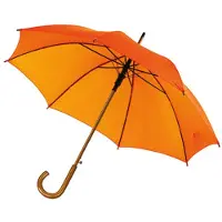 L-merch - Automatic Umbrella With Wooden Handle Tango - Orange - Ø approx. 103 cm