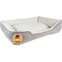 Intirilife fluffy pluche huisdierbed in grijs - 50 x 40 x 13 cm - zacht antislip hondenbed kattenbed