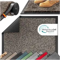 Kesser Schoonloopmat - Antislip deurmat binnen en buiten - Wasbaar 30 °C - Taupe/antraciet 60x90 cm