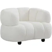Vente-unique Fauteuil in gebroken wit boucléstof COLIANI