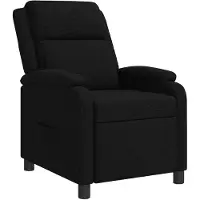 vidaXL Recliner Zwart Stof