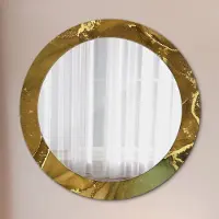 Coloray Bedrukte Spiegel - Metalen wervelingen Spiegel Met Bedrukte Lijst - 70 cm - Gouden Bedrukte Spiegel - Spiegel Met Bedrukte Lijst - Spiegel Met Decoratie - Spiegel Lijst Met Print