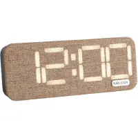 Karlsson Roanne LED Wekker | 17.6x6.6x3cm | Mocha bruin