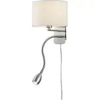TRIO muur licht Series 2711 met leeslamp en witte kap