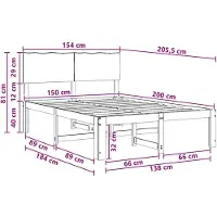 vidaXL Tweepersoonsbed met hoofdbord ROSTOCK Wit 150 x 200 cm