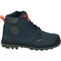 Palladium Schoolkind leren veterschoenen met profielzool - donkerblauw Jongens Leer - maat 34