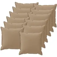 vidaXL Kussensloop 12 st HOUTEN Taupe 50 x 50 cm Polyester