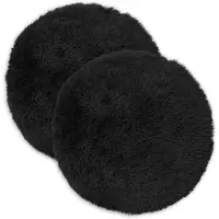 vidaXL Kussen 2 st HEERLEN Zwart Ø 40 cm PV Fleece